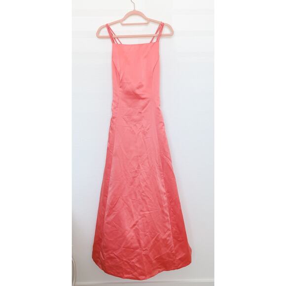 VTG Y2k Betsy & Adam‎ Satin Strappy Formal Gown Pink Size 10 Y2K Prom Coquette - Picture 1 of 10